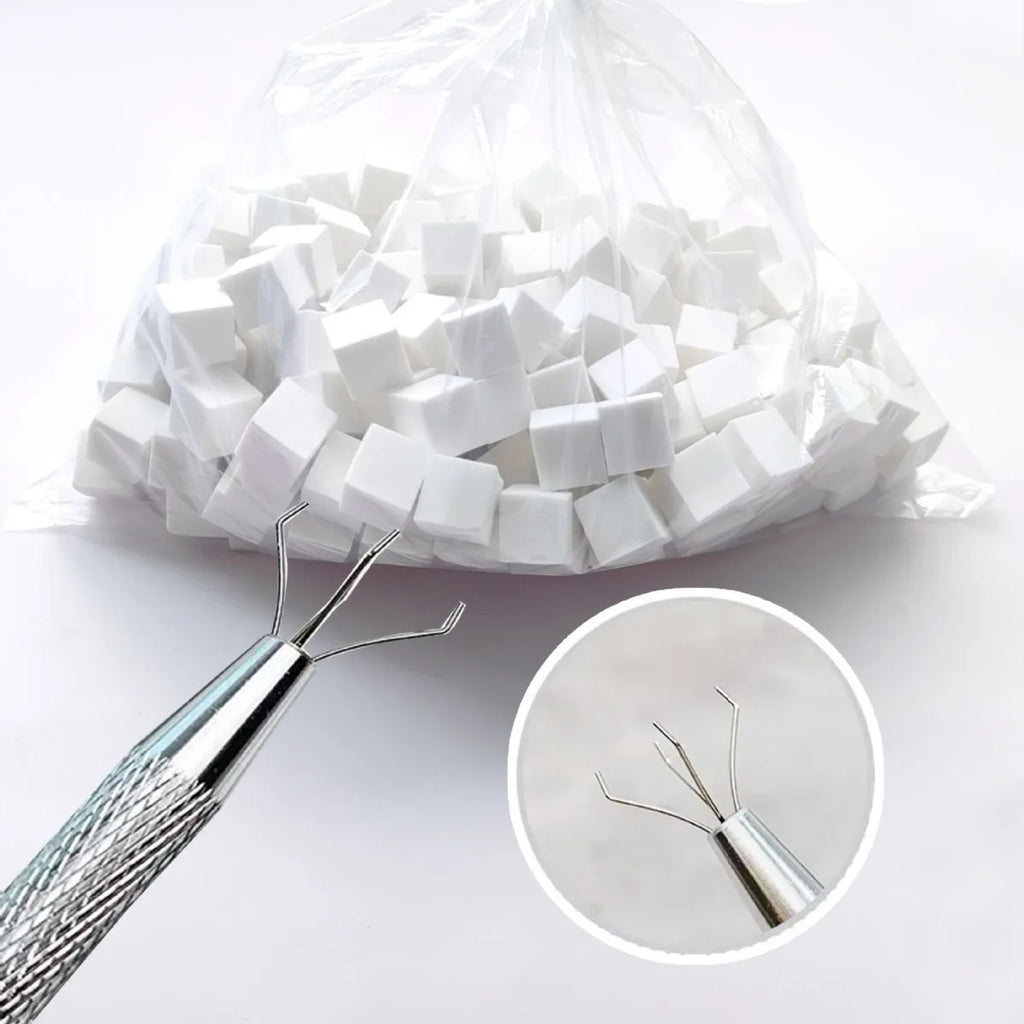 Precision Nail Art Sponge Tweezer (Stainless Steel)