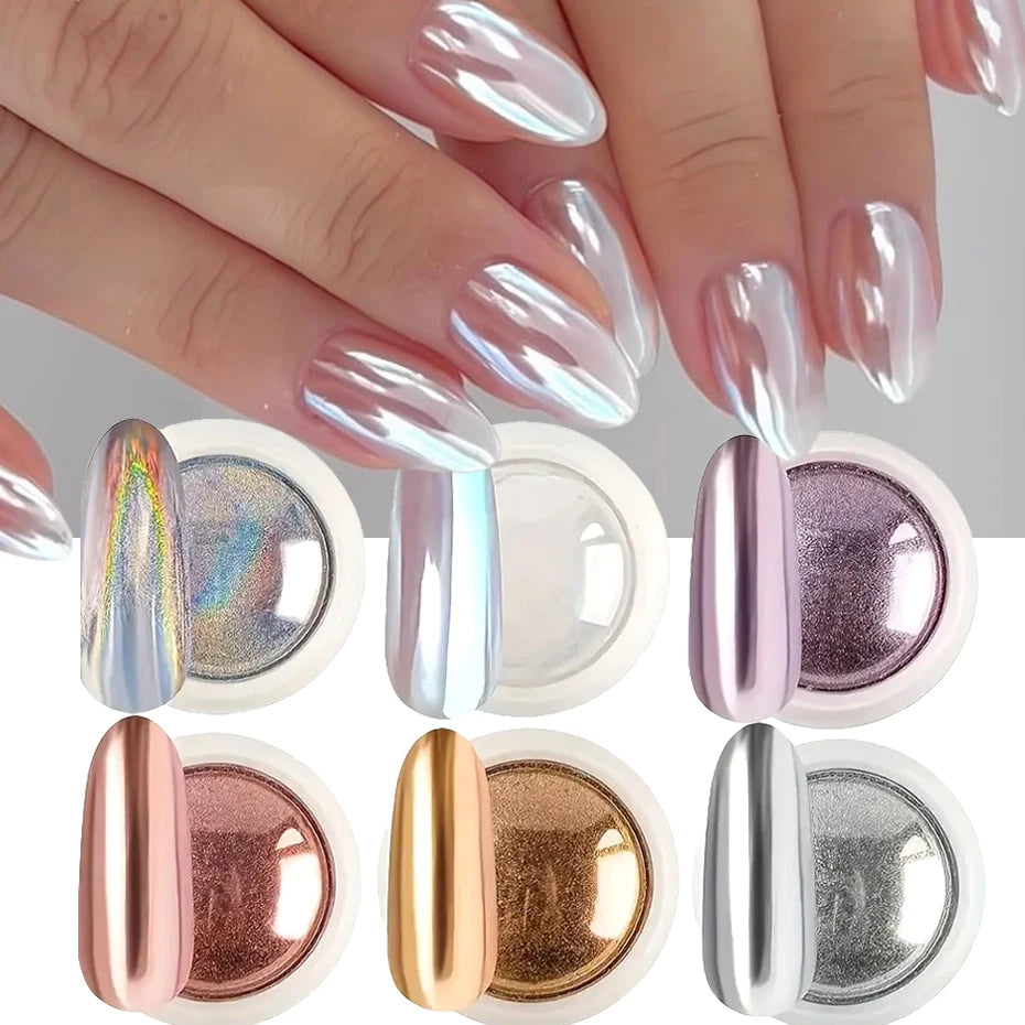 Luxe Aurora Chrome Nail Powder Set (6 Colors)