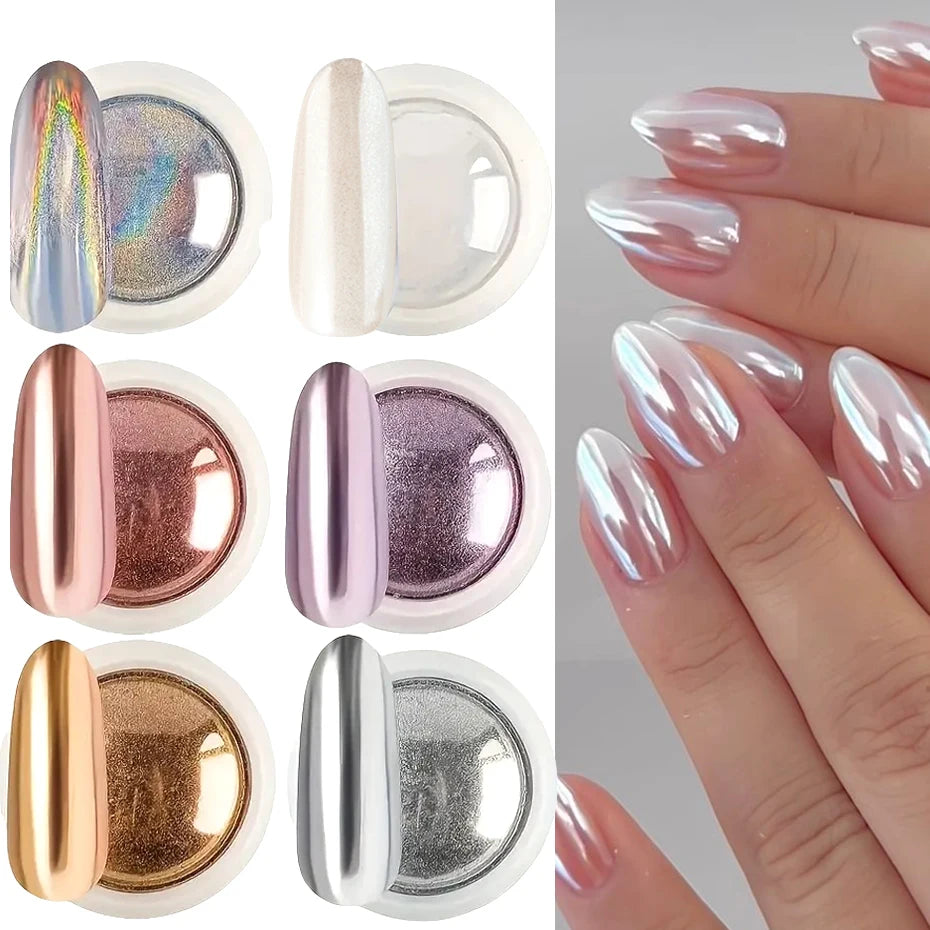 Luxe Aurora Chrome Nail Powder Set (6 Colors)