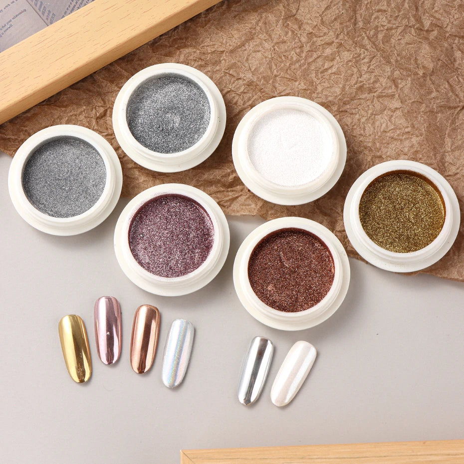 Luxe Aurora Chrome Nail Powder Set (6 Colors)
