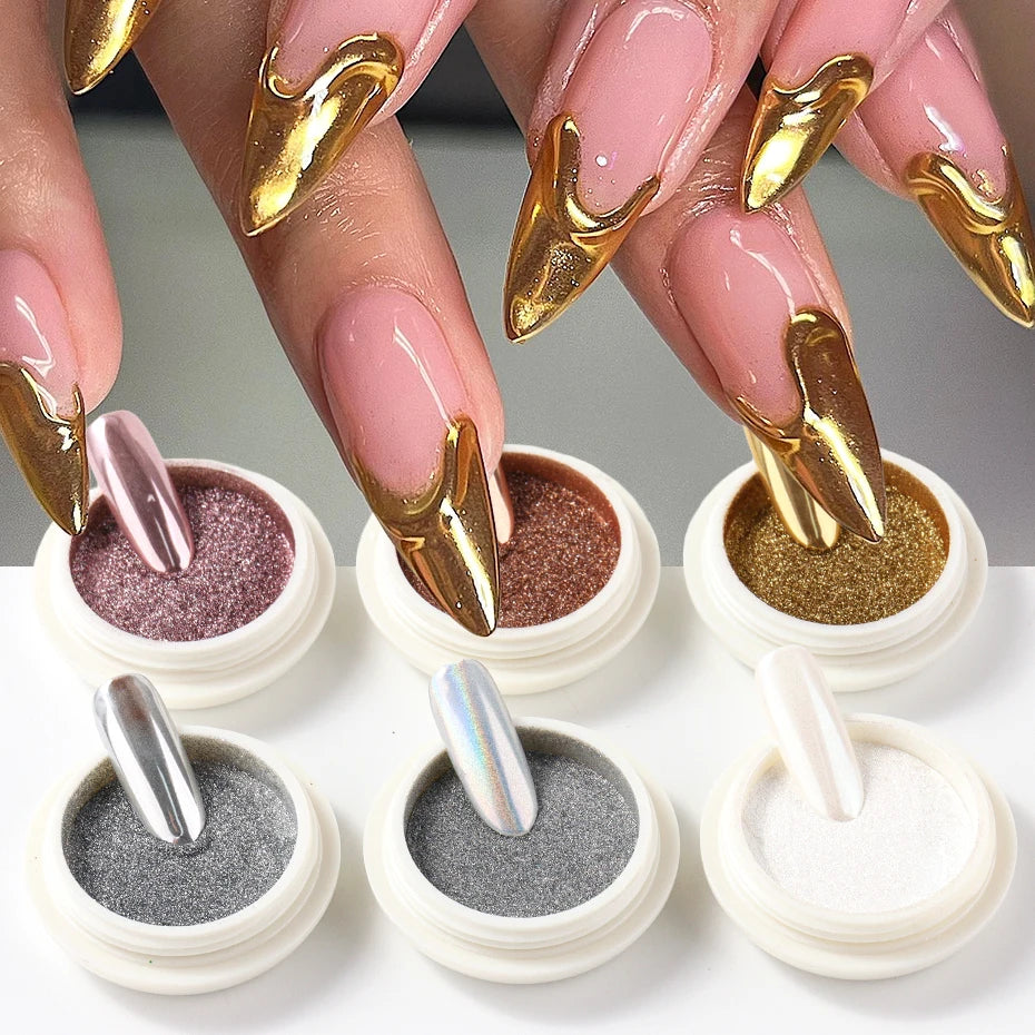 Luxe Aurora Chrome Nail Powder Set (6 Colors)