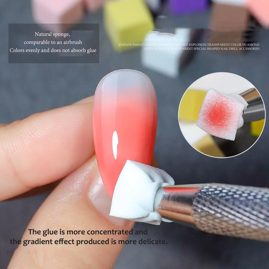 Precision Nail Art Sponge Tweezer (Stainless Steel)