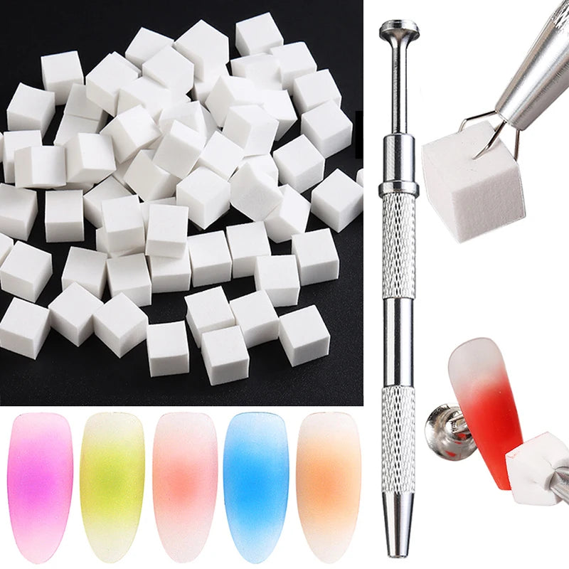 Precision Nail Art Sponge Tweezer (Stainless Steel)