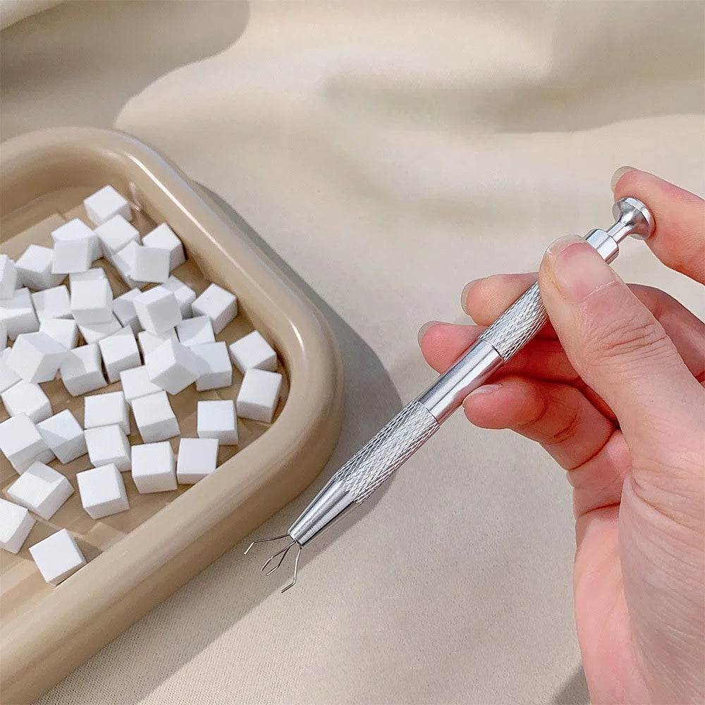 Precision Nail Art Sponge Tweezer (Stainless Steel)